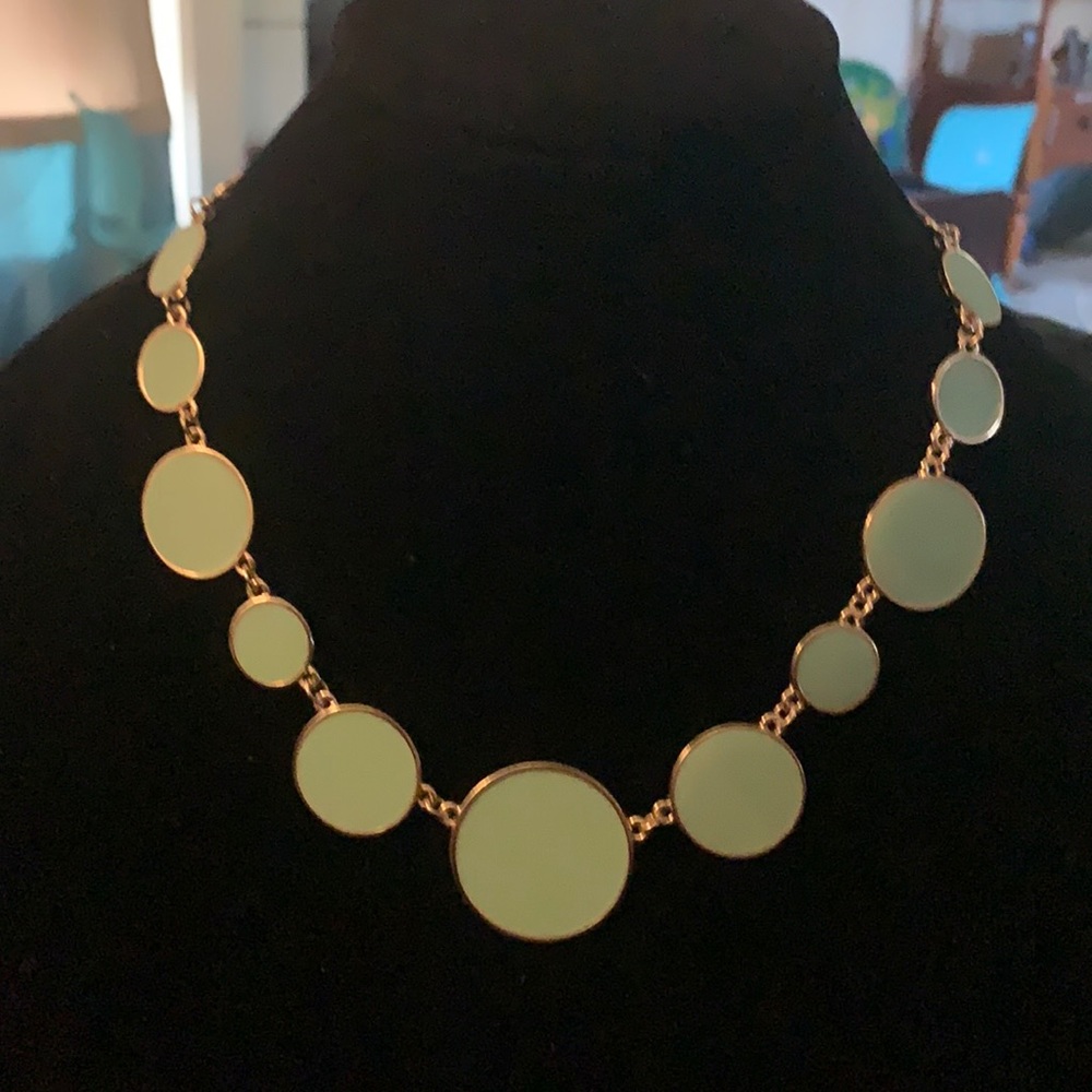 - VNTG Gold Tone Enameled Linked Spheres Necklace